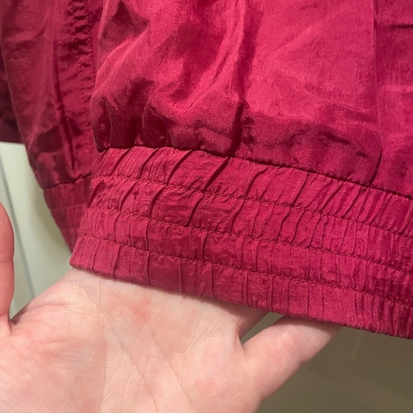 NWT Vintage EVR 80s 90s 100% Silk Windbreaker SweatSuit Red Quilted Studded Sz L - Picture 12 of 14